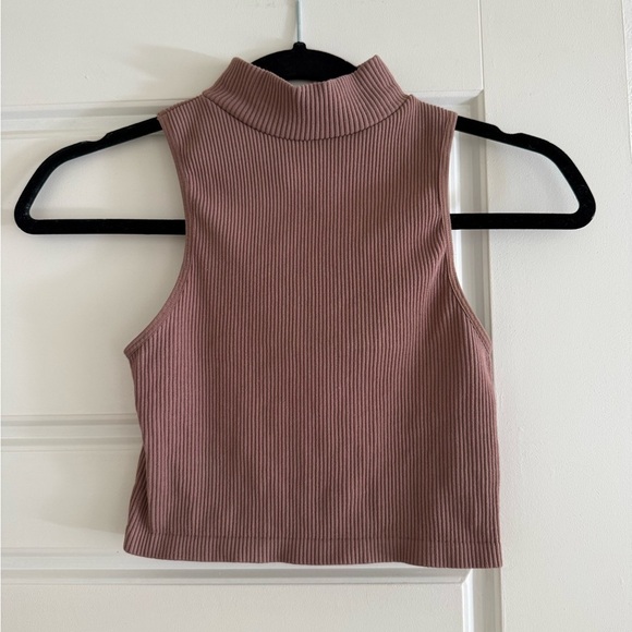 Zara Tops - Zara Women’s Brown Ribbed Cropped Tank Top Size XS